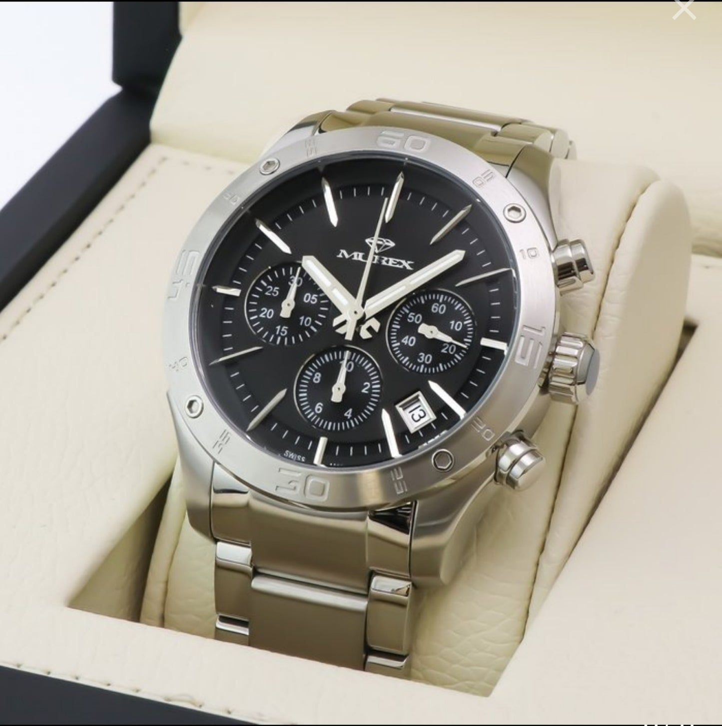 Murex • Swiss Chronograph Watch • Stainless Steel Quartz 46mm • 5ATMMUC569-SS-3