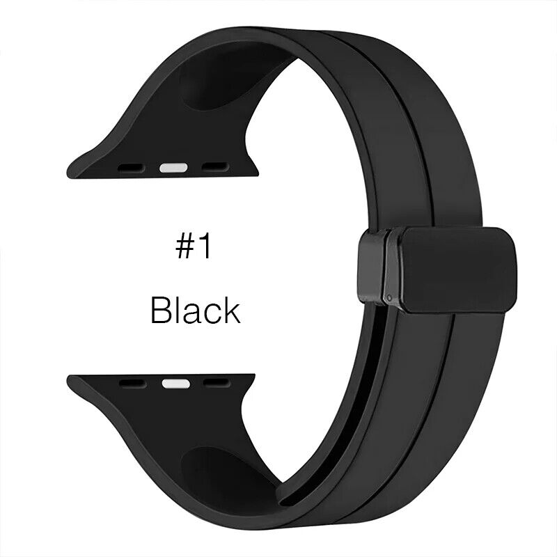 Soft Silicone Watchband • Apple Watch Compatible • Magnetic Buckle