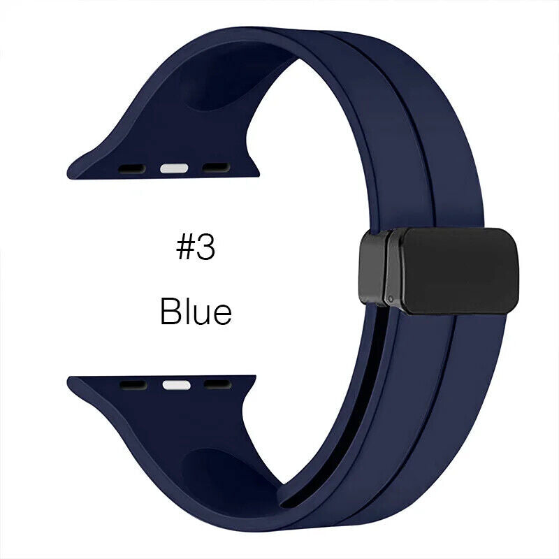 Soft Silicone Watchband • Apple Watch Compatible • Magnetic Buckle