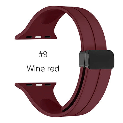 Soft Silicone Watchband • Apple Watch Compatible • Magnetic Buckle