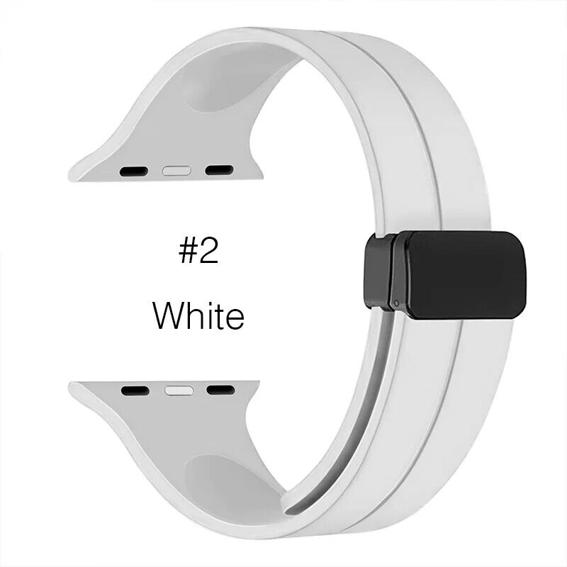Soft Silicone Watchband • Apple Watch Compatible • Magnetic Buckle