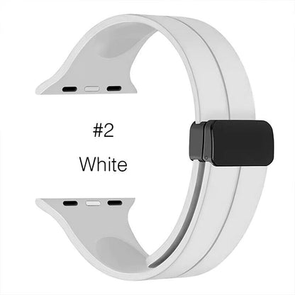 Soft Silicone Watchband • Apple Watch Compatible • Magnetic Buckle