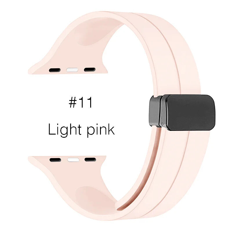 Soft Silicone Watchband • Apple Watch Compatible • Magnetic Buckle