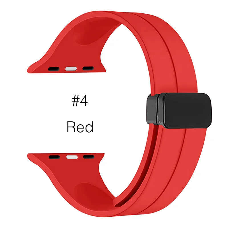 Soft Silicone Watchband • Apple Watch Compatible • Magnetic Buckle