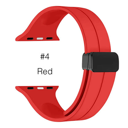 Soft Silicone Watchband • Apple Watch Compatible • Magnetic Buckle