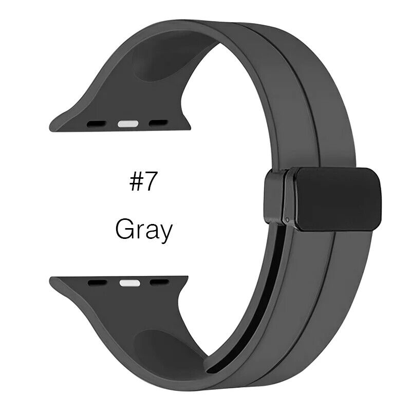 Soft Silicone Watchband • Apple Watch Compatible • Magnetic Buckle