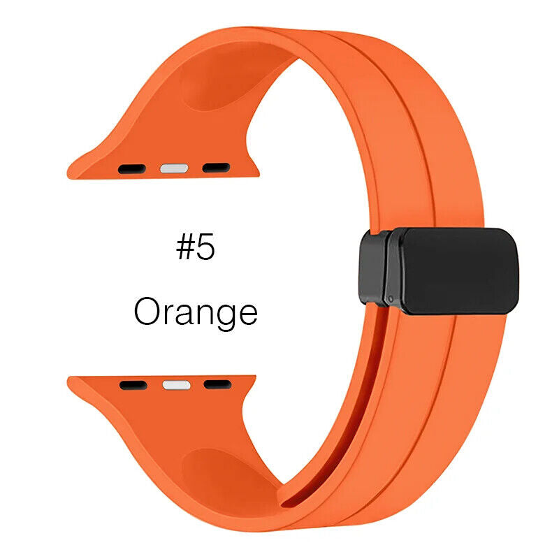 Soft Silicone Watchband • Apple Watch Compatible • Magnetic Buckle