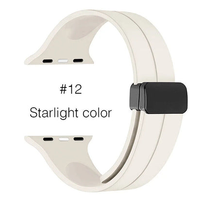 Soft Silicone Watchband • Apple Watch Compatible • Magnetic Buckle