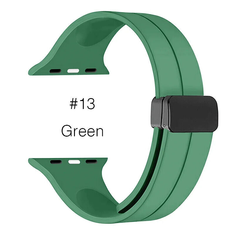 Soft Silicone Watchband • Apple Watch Compatible • Magnetic Buckle