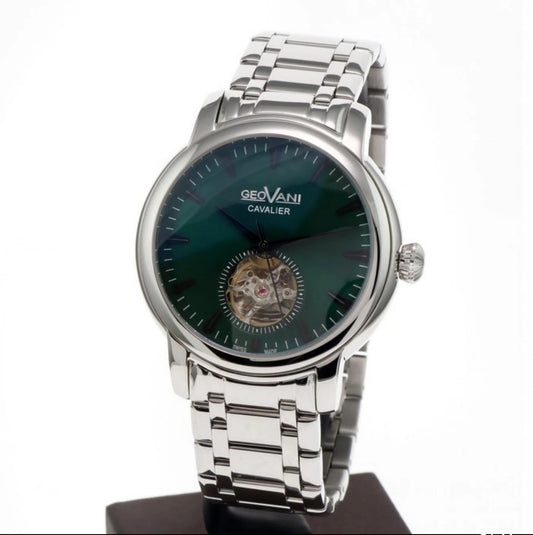 Geovani • Open Heart Cavalier •Swiss Automatic • Green • Stainless Steel • 5ATM